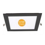 Downlight panel LED Cuadrado 225x225mm Negro 20W
